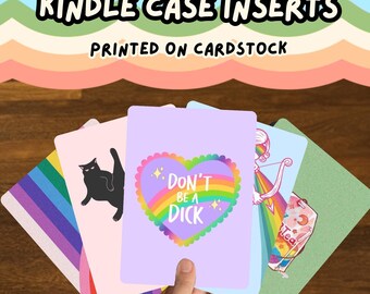 Insertos para fundas con temática del Orgullo / Insertos de cartulina para Kindle Paperwhite, Colorsoft, Basic, Oasis, Kobo, Boox (impresos) Arcoíris LGBTQ