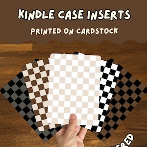 Karierte Koffereinsätze | Einlagen für Kindle Paperwhite, Colorsoft, Basic, Oasis, Kobo, Boox (Printed)
