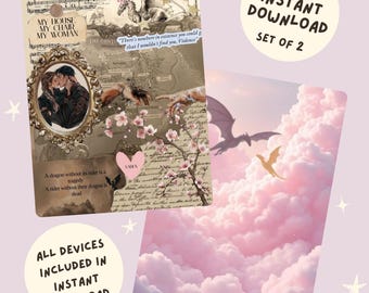 Fundas para Kindle - Descargas instantáneas [juego de 2] - Paisaje onírico del dragón