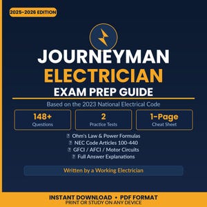 Voorbereidingsgids examen elektricien Journeyman | NEC-codeonderzoek (editie 2025-2026) (pdf-download)