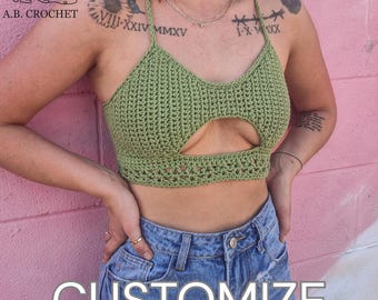 Haut coucou personnalisé Brassière courte au crochet fait main