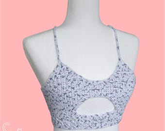 Top cache-cou Salt n Pepper Top court au crochet fait main