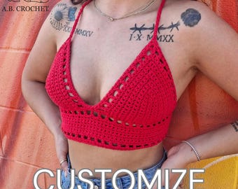 Brassière courte Lily personnalisée au crochet fait main