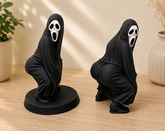 Ghost Face Figurine 3D Printed | Twerking Horror Desk Statue | Scream Fan Gift Funny Halloween Decor