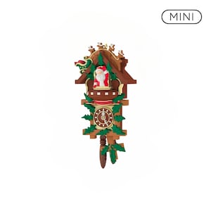 Santa's Tiny Timekeeper (Miniature) Hallmark Keepsake Christmas Tree Ornament - QXM8594 + 80s 90s One Vintage Ornament NIB New in Box