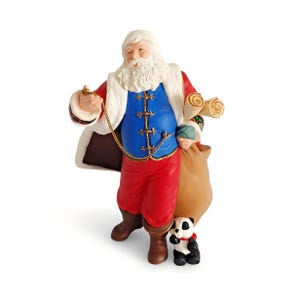 2001 Jultomten med panda (natten före jul) VINTAGE Hallmark Keepsake julgransprydnad - QXI5395