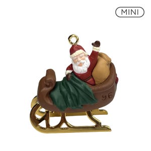 1996 Tomten i släde (natten före jul) VINTAGE Hallmark Keepsake julgransprydnad - QXM4104