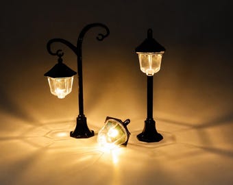 Miniatur Straßenlaterne Post, winzige LED Feengarten Licht, Puppenhaus Dekor