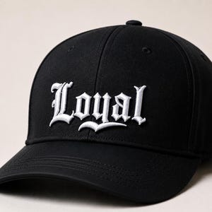 3D Puff Lettering Old English Design, Loyal Cap Embroidery File for Machine