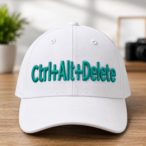 Ctrl Alt Delete Embroidery Design | Funny Programmer Cap File (8 Formats)