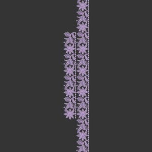 Diseño de bordado con borde floral para caftán marroquí, descarga digital en formato DST PES.
