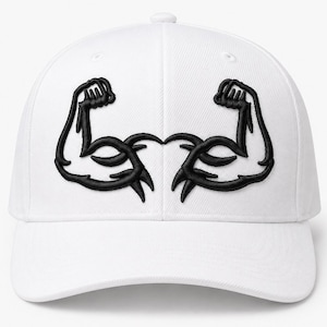 3D Puff Bicep Logo Embroidery | Bodybuilding Gym Hat Design | Machine Embroidery File
