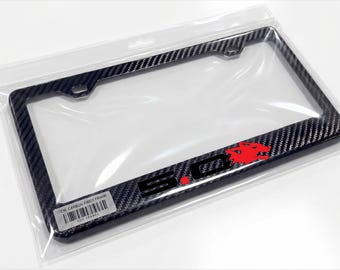 Coyote 5.0 Racing Logo for Mustang GT License Plate Frame 100% Real Carbon Fiber