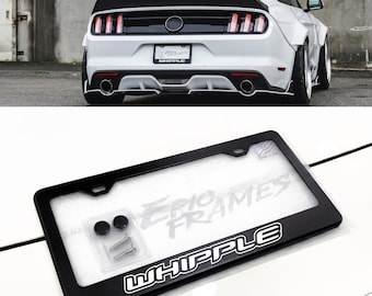 Whipple Supercharged Black Metal License Plate Frame with Hardware
