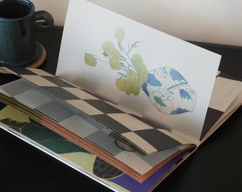 Vintage Botanical Travelers Notebook Insert With Illustrated Mixed Pages For Journaling Scrapbooking Collage Supplies