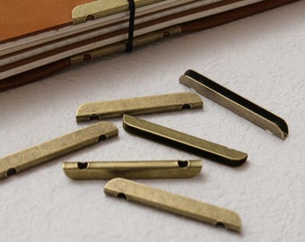 Vintage Brass Tone Edge Protector Clip Travelers Notebook Leather Cover Journal Hardware DIY Accessory