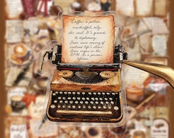 50pcs Vintage Stickers Waterproof Retro Cafe PET Stickers for Travel Notebook Journal Scrapbook