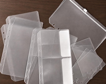 Clear PVC Binder Pocket Inserts For Planner Budget Cash Envelope Sticker Receipt Storage Refills
