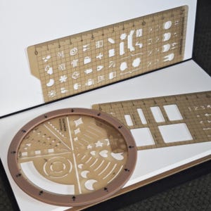 Rotating Time Planner Stencil Ruler With Schedule Icons Geometry Drawing Templates For Bullet Journals