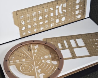 Rotating Time Planner Stencil Ruler With Schedule Icons Geometry Drawing Templates For Bullet Journals