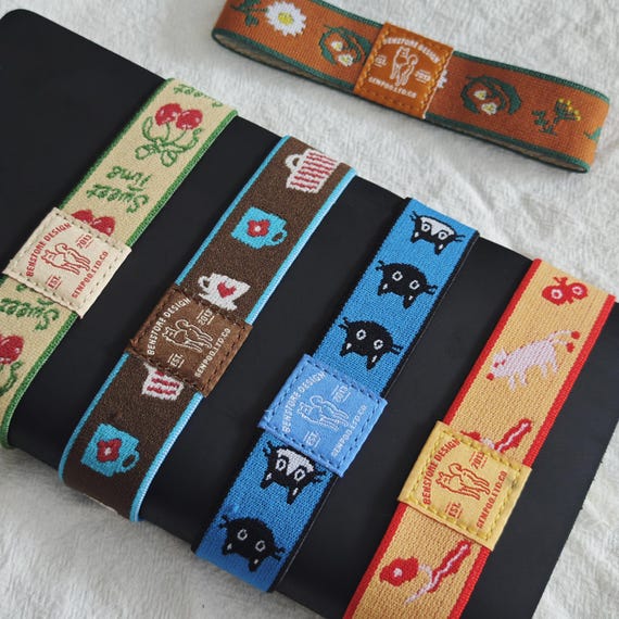 Printed Elastic Notebook Band Journal Planner Binder Closure Strap Pen Holder