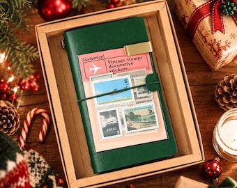 Vintage TN Travel Journal Refillable PU Leather A6 Planner Set Portable Stationery for Students