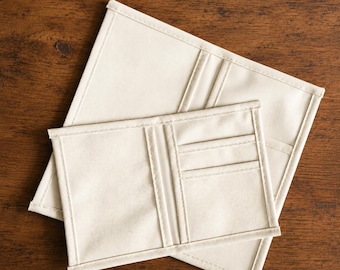 Cream Oxford Cloth Traveler's Notebook Pouch: Journaling Receipt Card Organizer