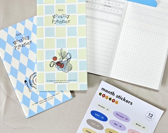 TN Style Monthly Planner Notebook Daily Planner 100gsm Paper Journal Insert Twelve Month Designs