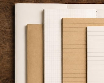 Standard Size Minimalist TN Inserts Travelers Notebook Insert Blank Grid Lined Kraft Paper Refill For Daily Journaling And Planning