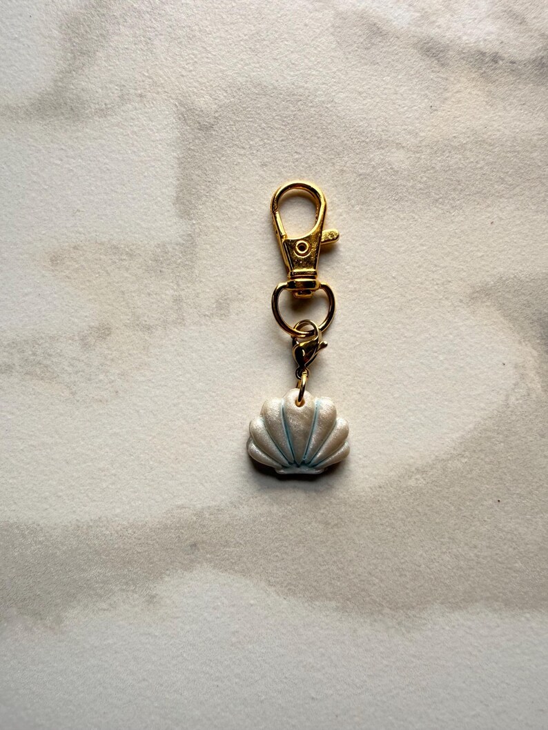 Handmade Polymer Clay Charms, Strawberry Lemon Seashell Starfish Flower, Bag Charms Keychain Accessories Bild 8