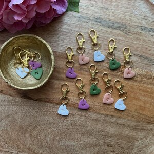 Personalized Initial Bag Charm | Handmade Polymer Clay Letter Charm