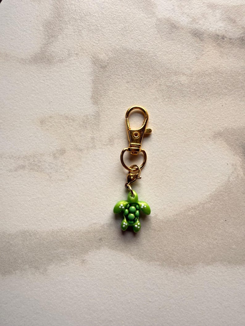 Handmade Polymer Clay Charms, Strawberry Lemon Seashell Starfish Flower, Bag Charms Keychain Accessories Bild 7