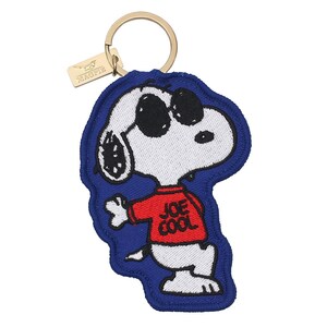 Peanuts Embroidered Patch Key Ring with Golden Metal Hardware