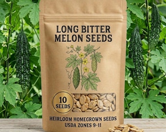 5-20 Long Bitter Melon Seeds for Planting, Climbing Vegetable Vine