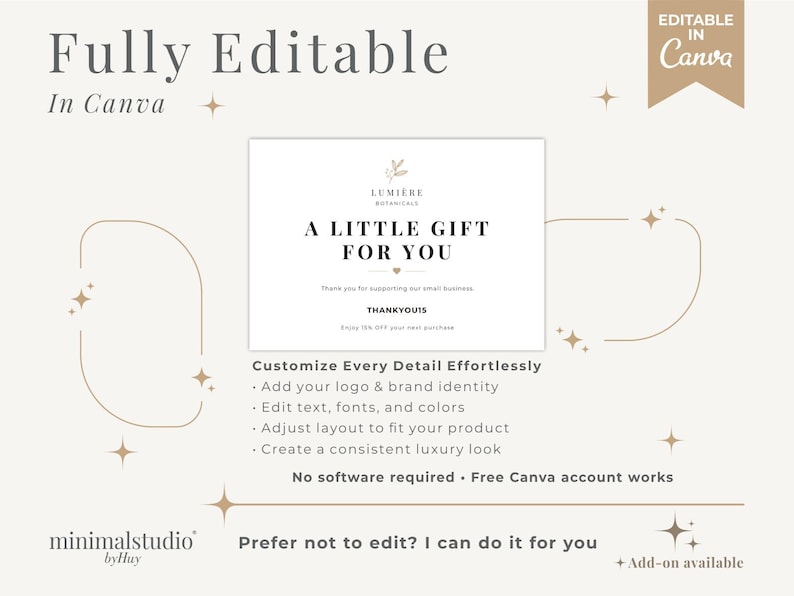 Editable Loyalty Card Template | Luxury Packaging Insert | Minimal ...