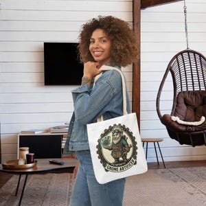 Gnome Artificer Canvas Tote | Steampunk Gnome Gear Illustration
