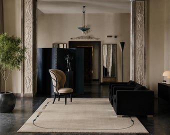 Soft Hand-Tufted Designer Carpet - Neutral Tones Modern Home Decor - Large Office & Home Rug
