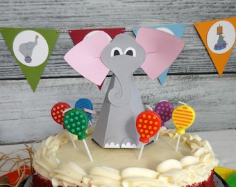 Elephant Boxes| Party Favors | Gift Box | Cake Topper - sets of 6 & 12