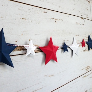 Red, White, and Blue Patriotic Stars Garland | Banner