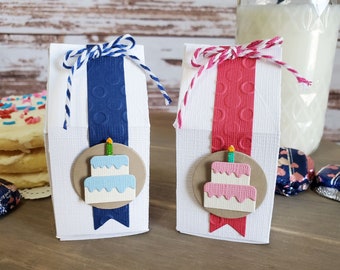Birthday Cake Mini Milk Carton Party Favors | Gift Boxes – Set of 8