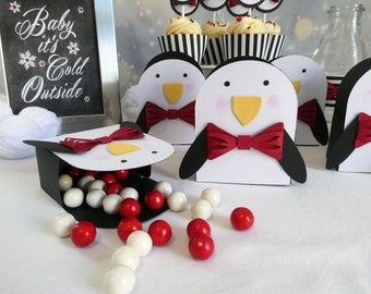 Penguin Party Favor | Treat Box | Snack Box – set of 4 and 8