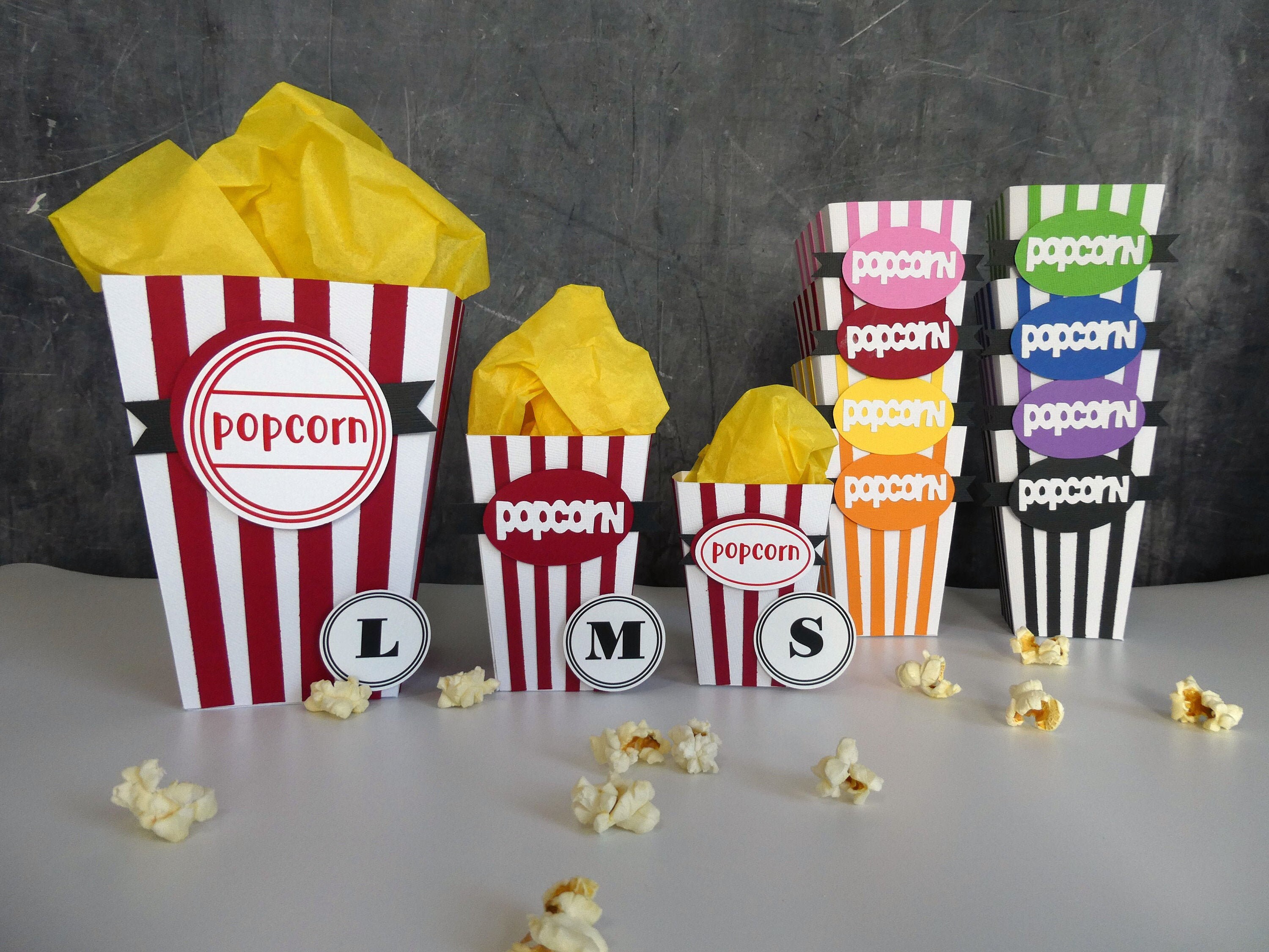 Large Medium and Small Popcorn Boxes Gift Box Party Favors Etsy