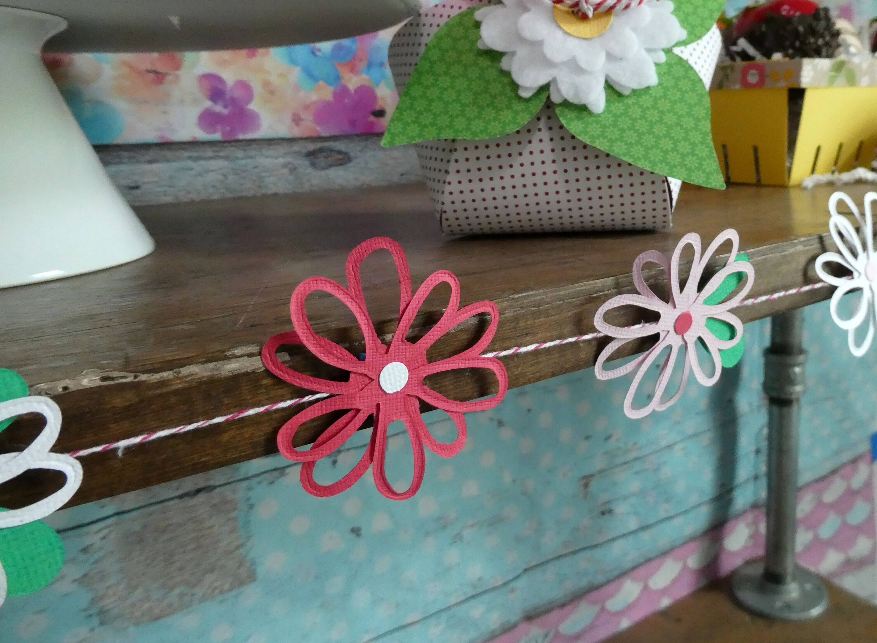 Paper Flower Chain Banner Garland Etsy