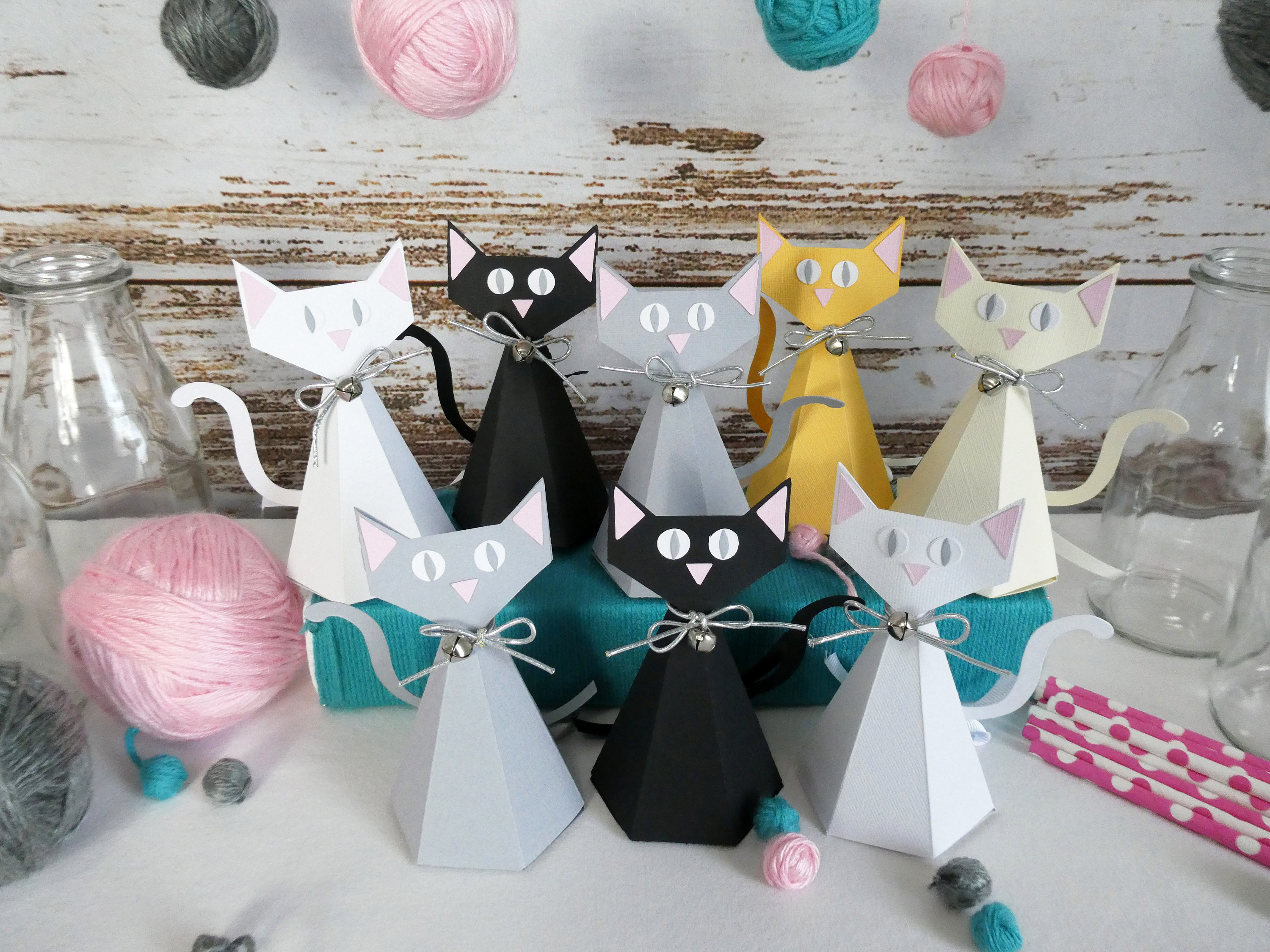 Cat | Party Favors | Gift Box | Cake Topper – set of 6