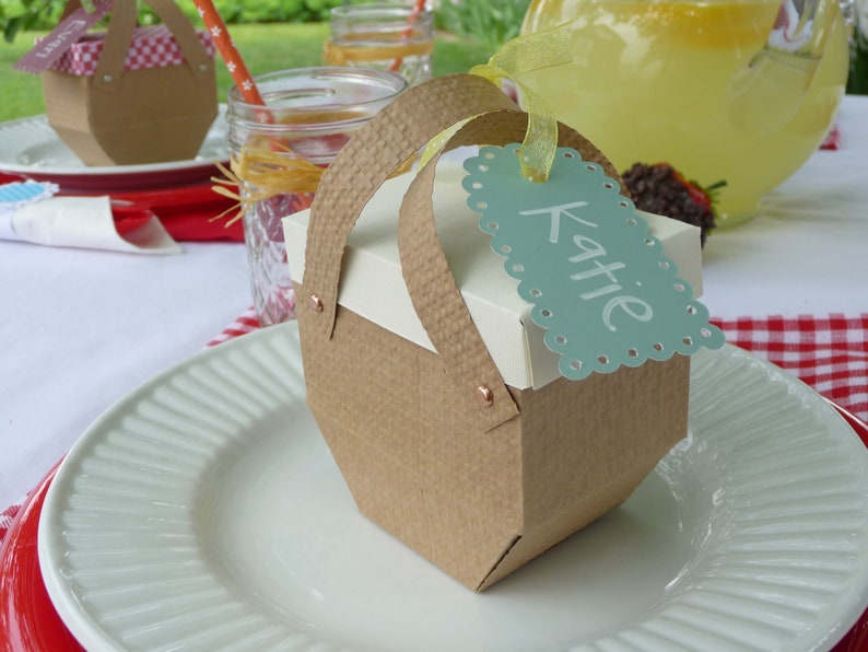 Mini Picnic Basket Party Favor set of 4 Etsy