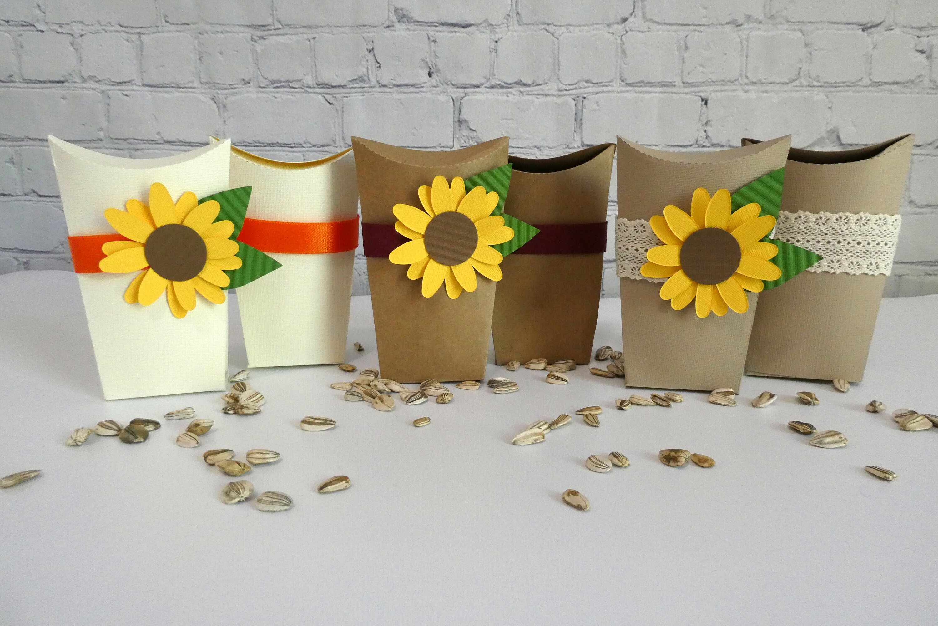 Sunflower Gift Box Favor Boxes Set of 4 Etsy