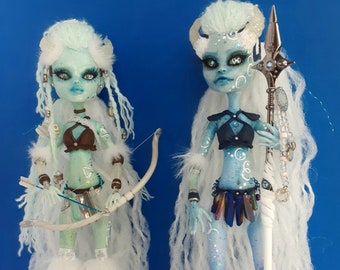 OOAK Winter Warrior Dolls (Aurora Borealis, Ice)