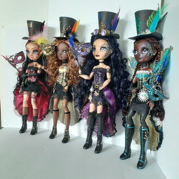 OOAK Masquerade/Mardi Gras Dolls (Rainbow High/DC Hybrids)