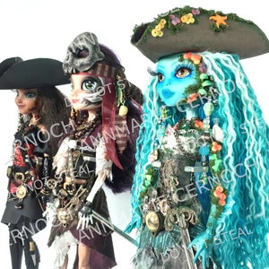 OOAK Pirate Warrior Dolls (pets are included)