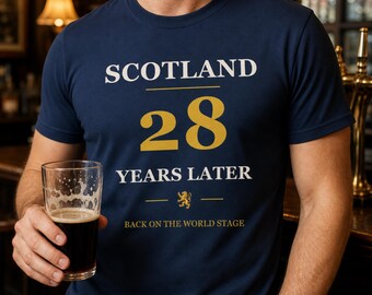 T-shirt de la coupe du monde d'Écosse 2026, t-shirt de football de l'armée tartan, cadeau de supporter écossais 28 ans plus tard pour lui, cadeau de fête des pères